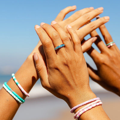 Enamel Wave Fidget Ring - Silver Jewellery Pura Vida 