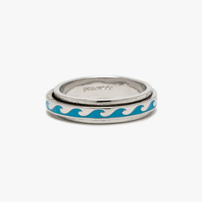 Enamel Wave Fidget Ring - Silver Jewellery Pura Vida 6 