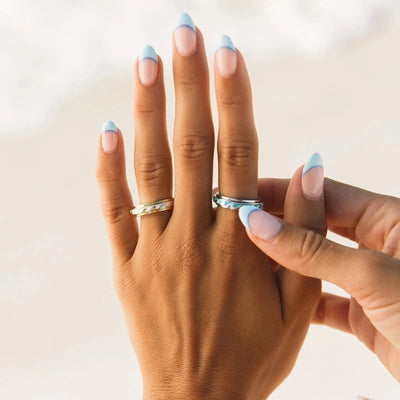 Enamel Wave Fidget Ring - Silver Jewellery Pura Vida 