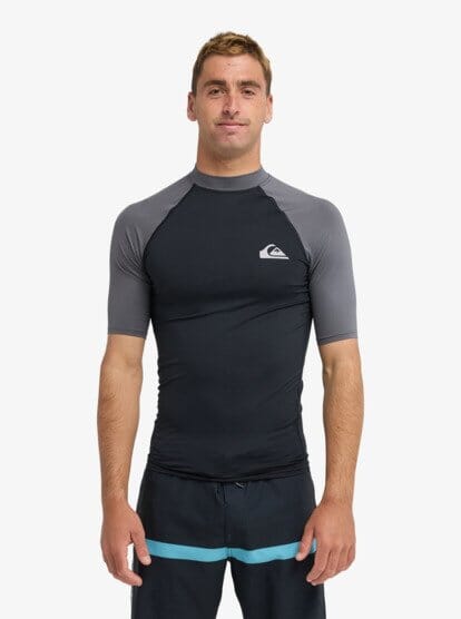 Everyday UPF50 Short Sleeve Rash Vest - Black/Iron Gate Men's Rash Vests & Shorts Quiksilver S 