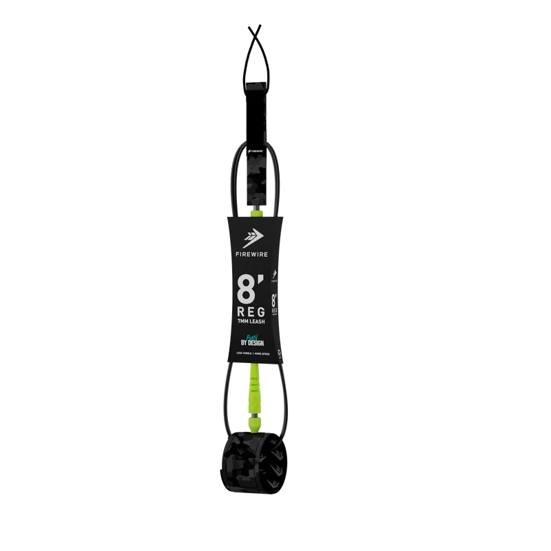Firewire 8' All Day Regular Leash - Black/Yellow Leashes Firewire 