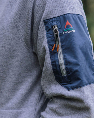 Forestscape Grid Fleece Hoodie - Grey Marle Men's Jackets Passenger 