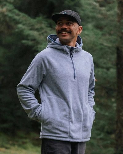 Forestscape Grid Fleece Hoodie - Grey Marle Men's Jackets Passenger S 