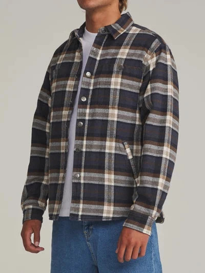 Harold Plaid Shirt Jacket - Navy Men's Shirts & Polos Katin 