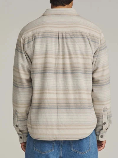 Harold Stripe Shirt Jacket - Sand Men's Shirts & Polos Katin 