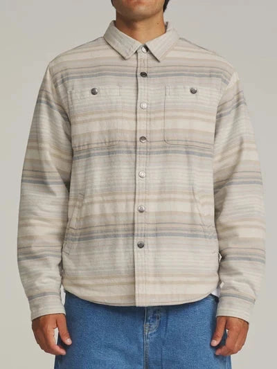Harold Stripe Shirt Jacket - Sand Men's Shirts & Polos Katin 