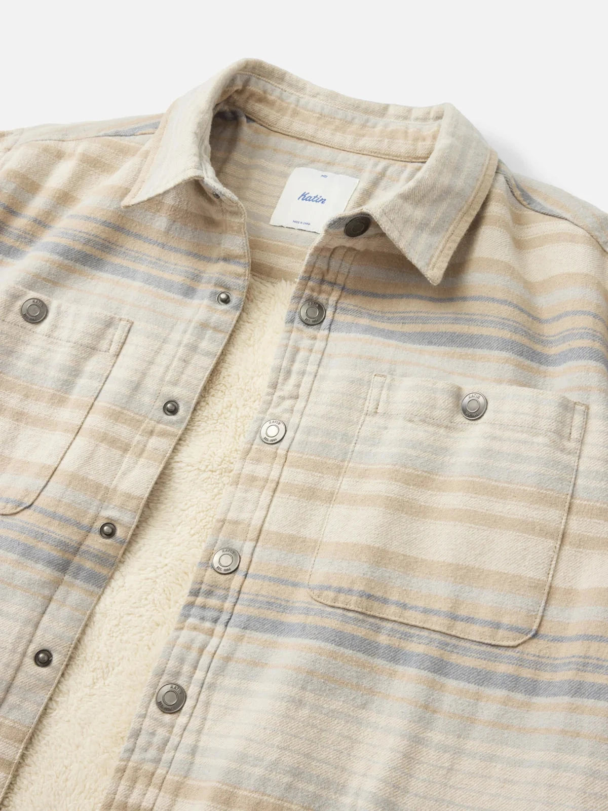 Harold Stripe Shirt Jacket - Sand Men's Shirts & Polos Katin 