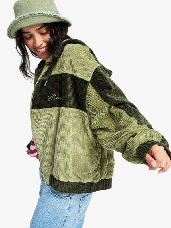Have A Blast Cord Jacket - Oil Green Women's Jackets roxy 