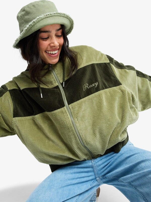Have A Blast Cord Jacket - Oil Green Women's Jackets roxy XS 