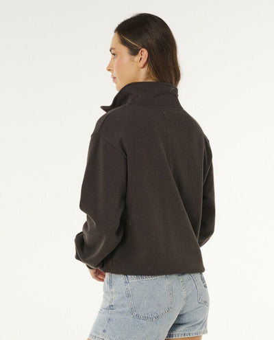 Heart Half Zip Fleece - Washed Black Women's Hoodies & Sweatshirts Rip Curl Women 