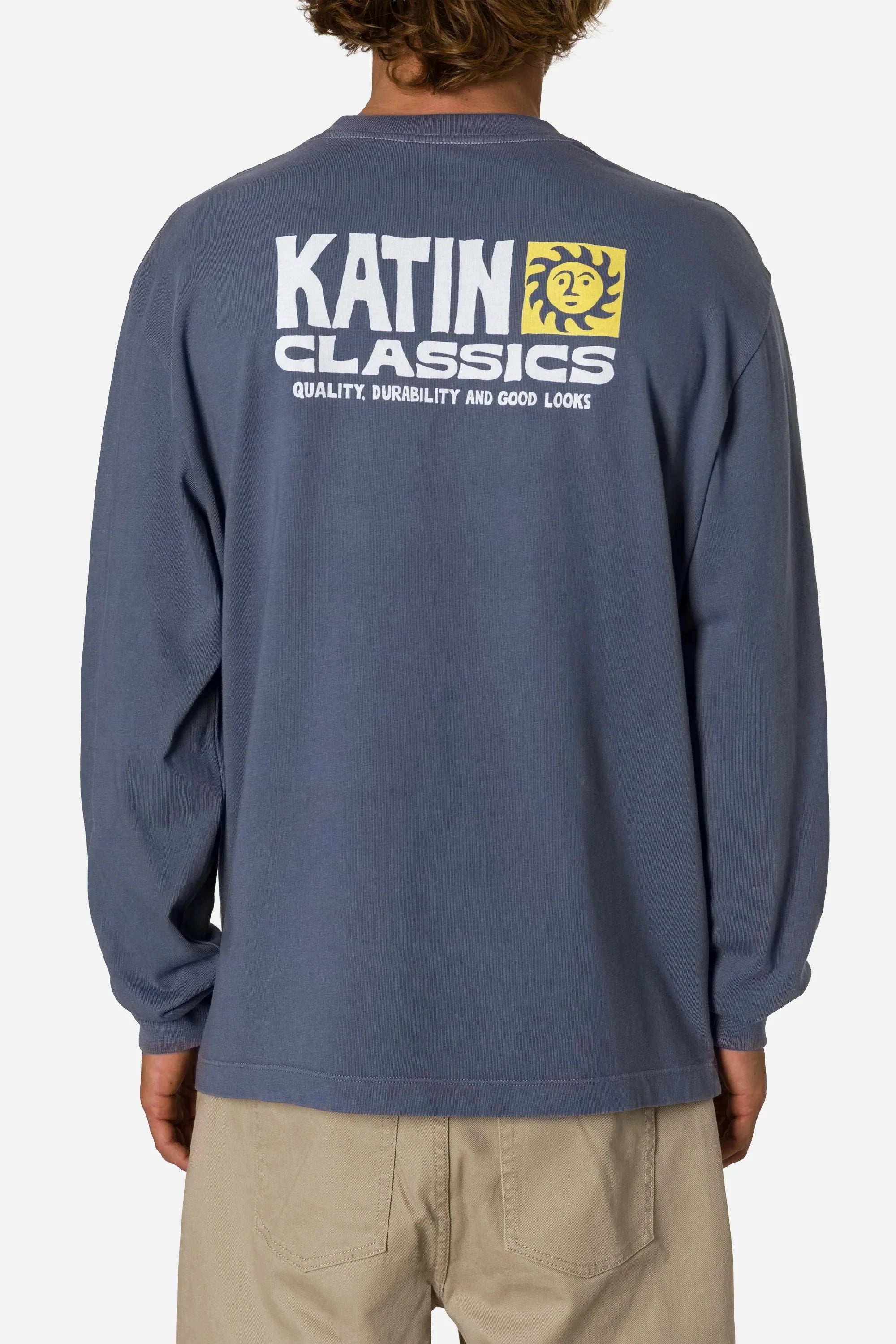 Helios Box Fit LS Tee - Blue Men's T-Shirts & Vests Katin S 