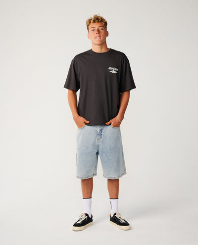 Heritage Icon Tee - Washed Black Men's T-Shirts & Vests Rip Curl 
