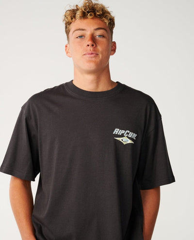 Heritage Icon Tee - Washed Black Men's T-Shirts & Vests Rip Curl S 