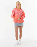 Hibiscus Heat Jacquard Crew Fleece - Watermelon Women's Hoodies & Sweatshirts Rip Curl Women 
