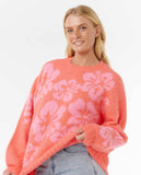 Hibiscus Heat Jacquard Crew Fleece - Watermelon Women's Hoodies & Sweatshirts Rip Curl Women 