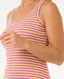 High Tide Stripe Rib Midi - Pink Women's Dress Rip Curl Women 