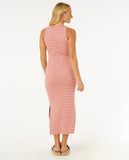 High Tide Stripe Rib Midi - Pink Women's Dress Rip Curl Women 