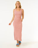 High Tide Stripe Rib Midi - Pink Women's Dress Rip Curl Women 