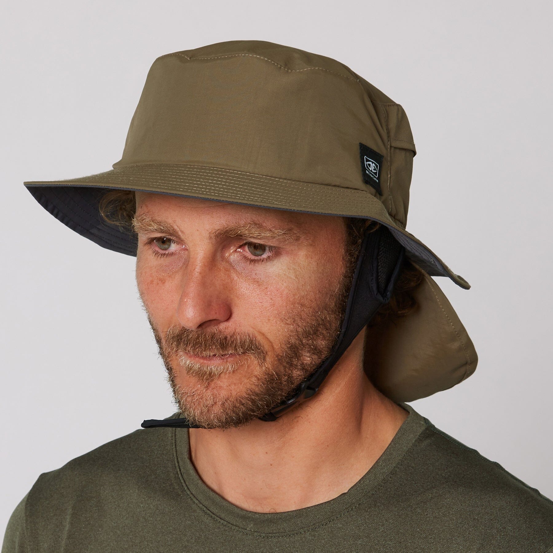 Indo Stiff Peak Surf Hat - Olive Men's Hats,Caps&Beanies Ocean & Earth S 