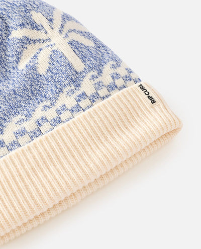 Jacquard Pom Pom Beanie - Mid Blue Women's Hats,Caps & Scarves Rip Curl Women 