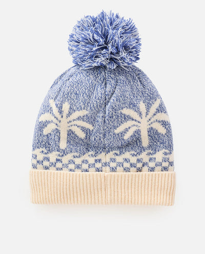 Jacquard Pom Pom Beanie - Mid Blue Women's Hats,Caps & Scarves Rip Curl Women 