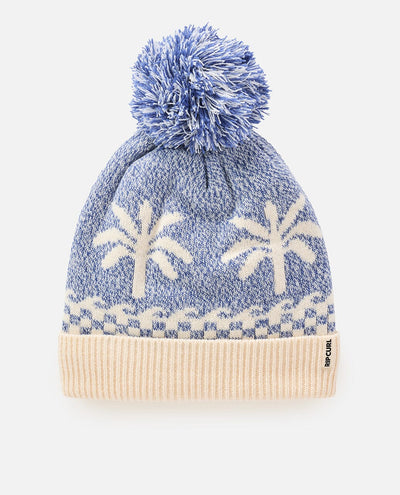 Jacquard Pom Pom Beanie - Mid Blue Women's Hats,Caps & Scarves Rip Curl Women 