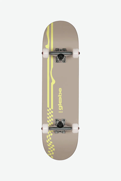 Kid's Racer Micro 6.5 Skateboard - Fog/Hyper Green Skateboards Globe 