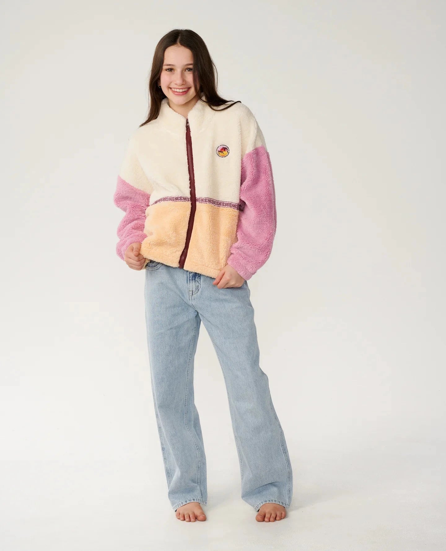Kid's Surf Revival Zip Through Polar Fleece - Shell Children's Hoodies Rip Curl 