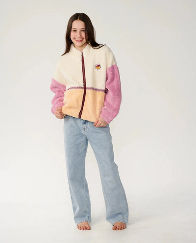 Kid's Surf Revival Zip Through Polar Fleece - Shell Children's Hoodies Rip Curl 