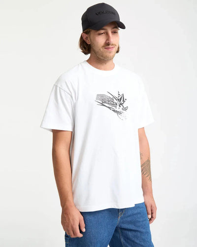 Kut N Rip T-Shirt - White Men's T-Shirts & Vests Volcom 