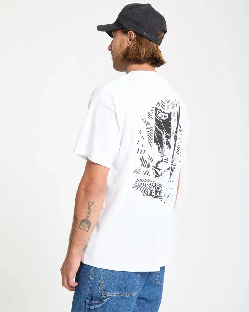 Kut N Rip T-Shirt - White Men's T-Shirts & Vests Volcom 