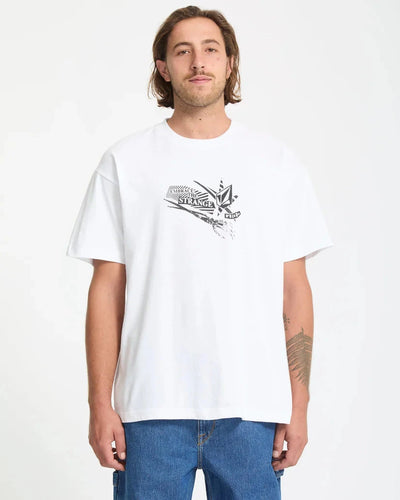 Kut N Rip T-Shirt - White Men's T-Shirts & Vests Volcom S 
