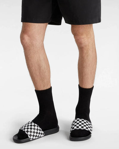 La Costa Slide on - Checkerboard (White/Black) Men's Shoes & Flip Flops Vans 