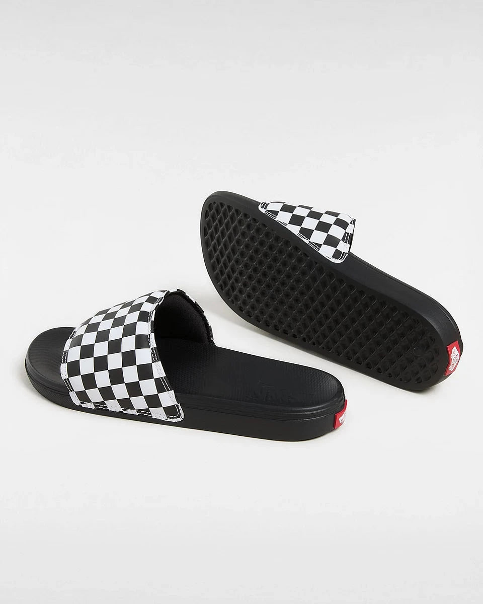 La Costa Slide on - Checkerboard (White/Black) Men's Shoes & Flip Flops Vans 