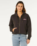 Lay Day Relaxed Zip Through - Washed Black Women's Hoodies & Sweatshirts Rip Curl Women XS 