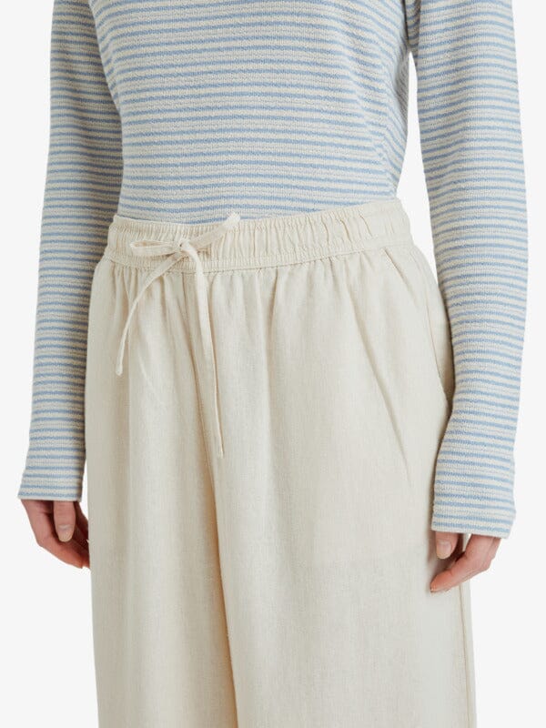 Lekeito Break Mid Elastic Trouser - Parchment Women's Jeans & Trousers Roxy 