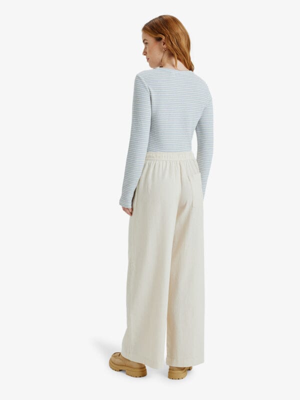 Lekeito Break Mid Elastic Trouser - Parchment Women's Jeans & Trousers Roxy 