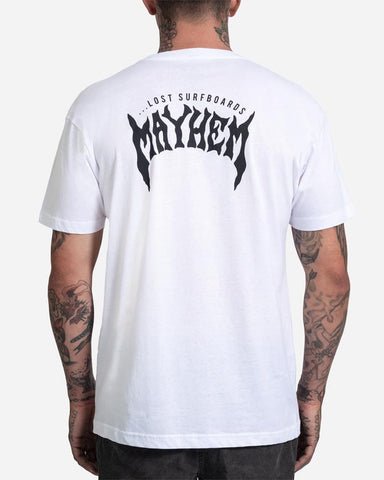 Mayhem Designs Tee - White Men's T-Shirts & Vests Lost S 