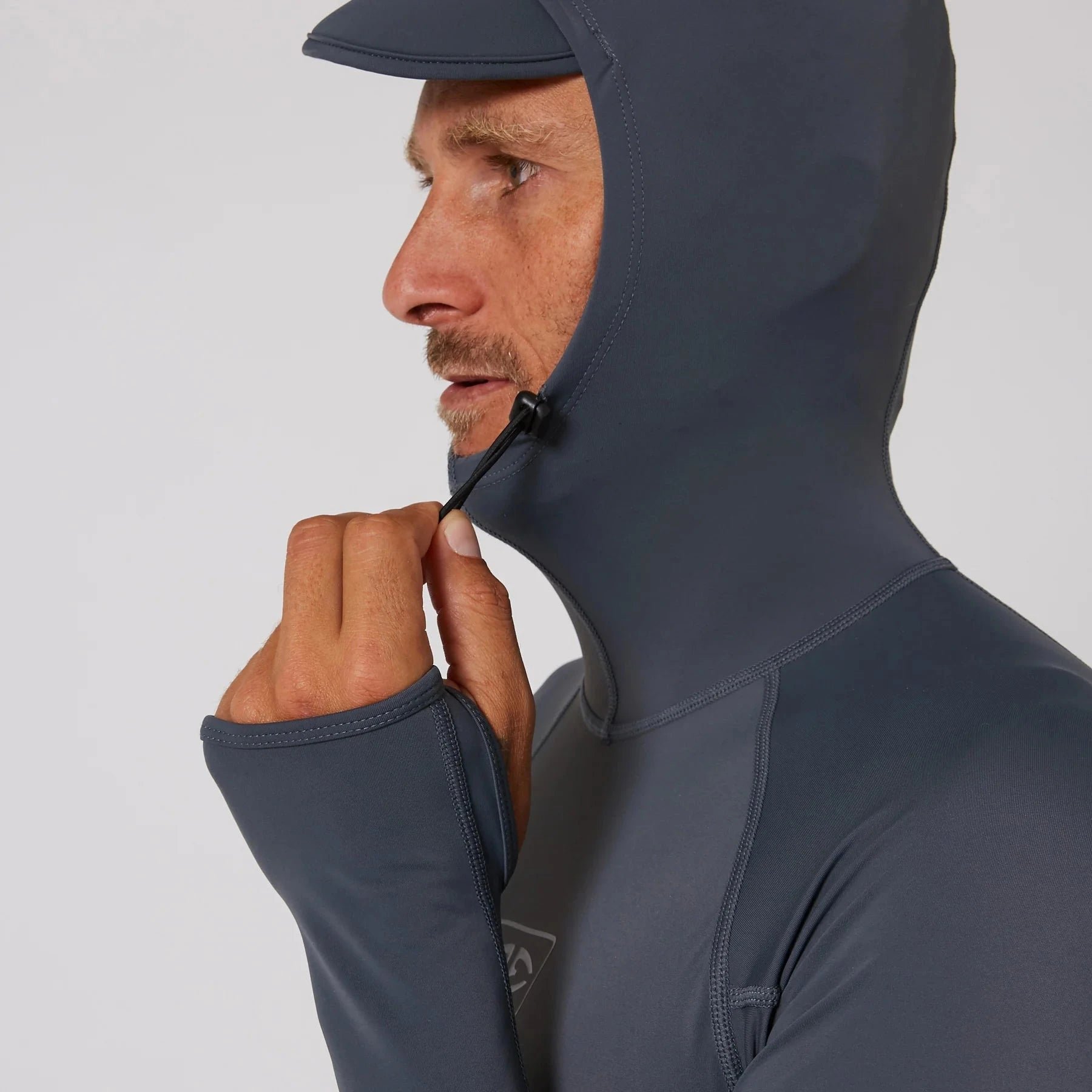 Men's Tropic Hooded Long Sleeve Rash Shirt - Charcoal Men's Rash Vests & Shorts Ocean & Earth 