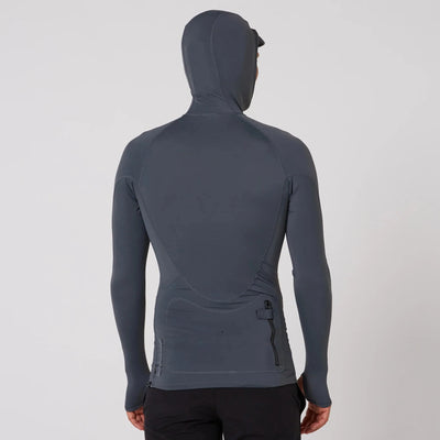 Men's Tropic Hooded Long Sleeve Rash Shirt - Charcoal Men's Rash Vests & Shorts Ocean & Earth 