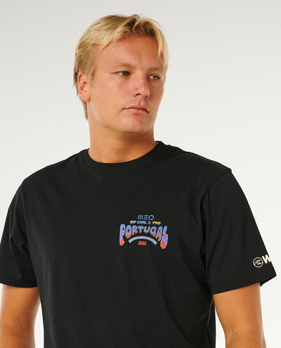 Meo Peniche Pro '26 Event Tee - Black Men's T-Shirts & Vests Rip Curl 