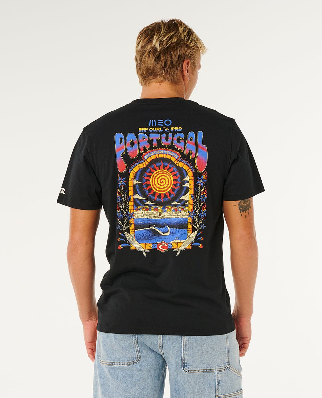 Meo Peniche Pro '26 Event Tee - Black Men's T-Shirts & Vests Rip Curl 