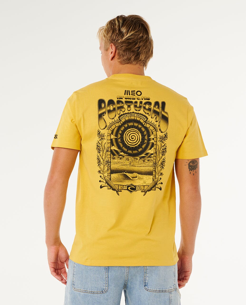 Meo Peniche Pro '26 Event Tee - Ochre Men's T-Shirts & Vests Rip Curl 