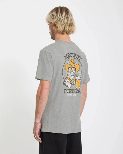 Meowdy Tee - Heather Grey Men's T-Shirts & Vests Volcom 