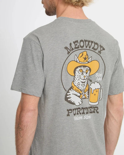 Meowdy Tee - Heather Grey Men's T-Shirts & Vests Volcom S 