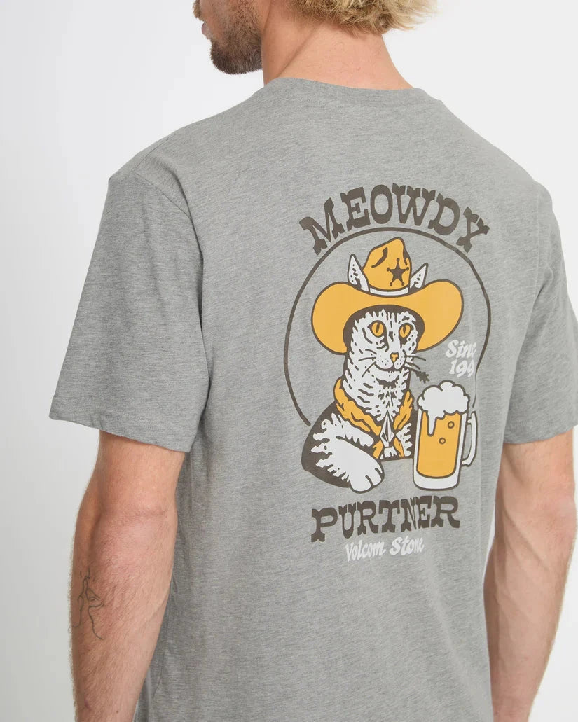 Meowdy Tee - Heather Grey Men's T-Shirts & Vests Volcom S 