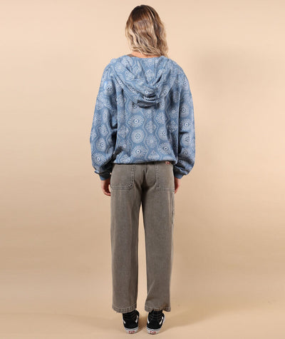 Motel Zipped Hoodie - Lost Blue Women's Hoodies & Sweatshirts Oxbow 