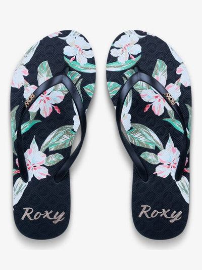 New Viva Printed - Black/White/Green Women's Flipflops,Shoes & Boots Roxy UK 3 