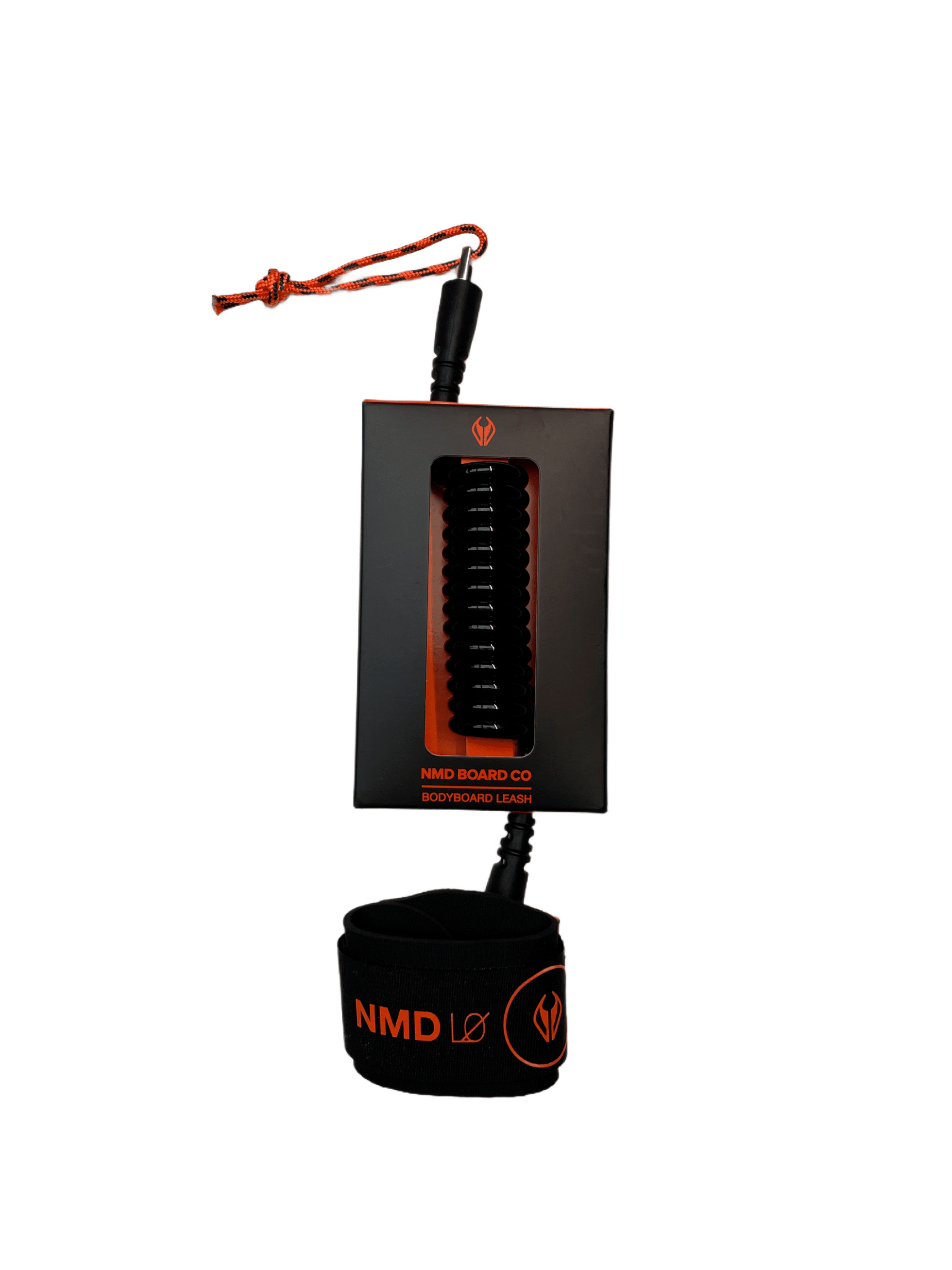 NMD BODYBOARDS L0 Double Swivel Wrist Leash - Black/Fluro Red Bodyboard Leash NMD 