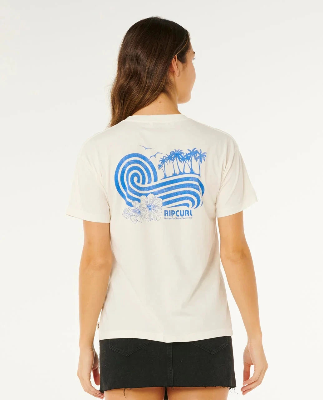 Ocean Break Relaxed Tee - Bone Women's T-Shirts and Vest Tops Rip Curl Women 